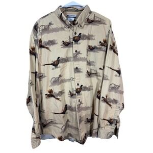 Columbia River Lodge Men's Pheasant Hunting Long Sleeved Button Down Sz L